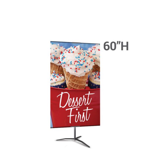 Classic Banner Stand Large 36 in x 60 in Black with Travel Base Single Sided Graphic Package 1