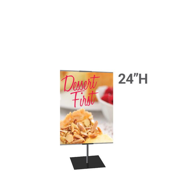 Classic Banner Stand Medium 24 in x 24 in Black with Square Base Single Sided Graphic Package 1