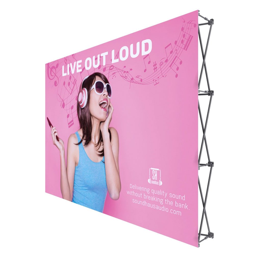 ONE CHOICE 10 Ft Fabric Pop Up Display 89H Straight Graphic Package 1