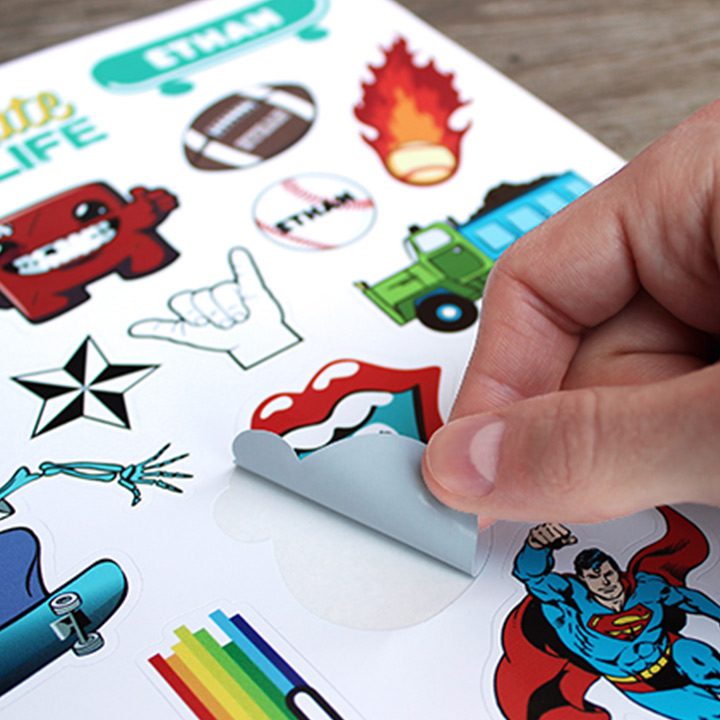 Sticker Sheets - Kiss cut and printed with your designs, finished as sheets.