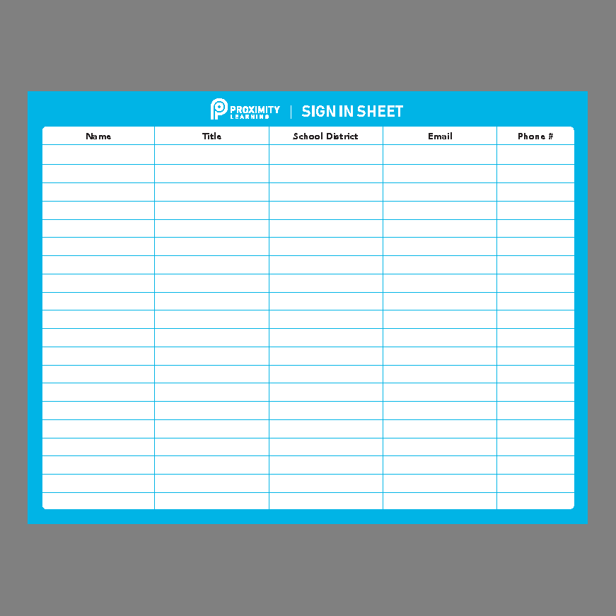 Prximity Learning Sign In Sheet Product Image