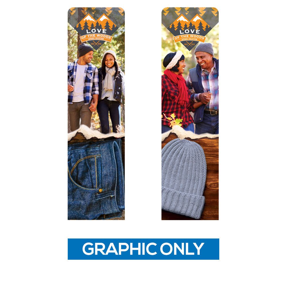 One Choice Fabric Display 2 ft x 7 5 ft Double Sided Graphic Only 1