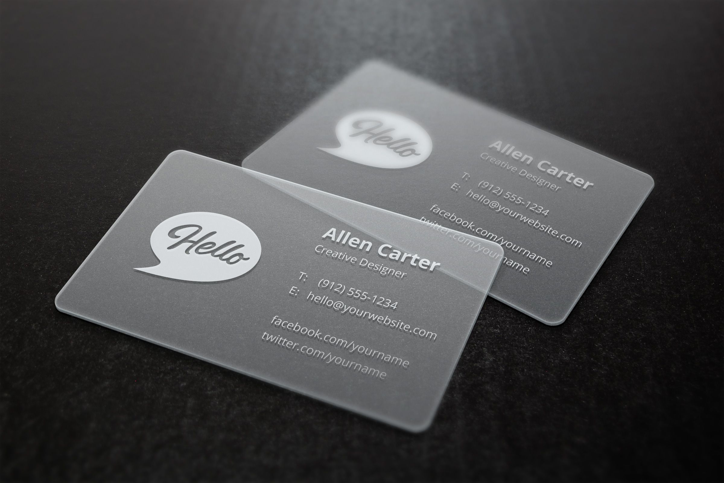 Frosted Plastic Business Cards 1