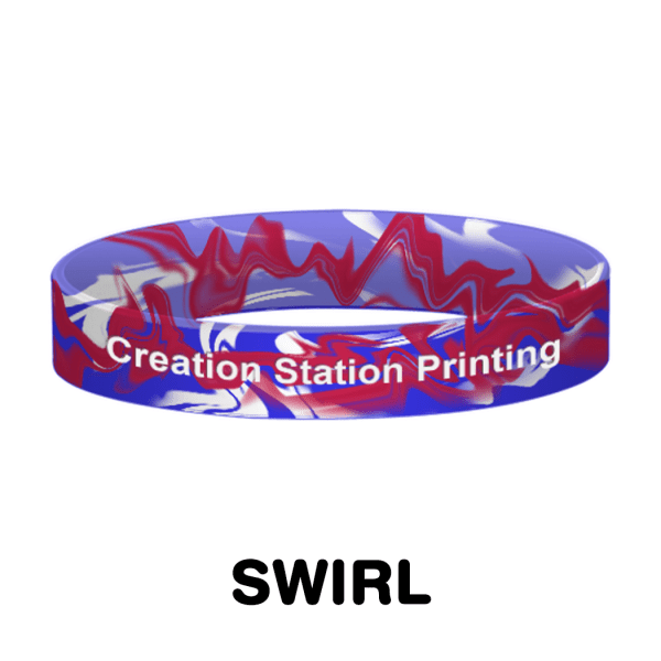 Debossed Color Filled Swirl Wristbands