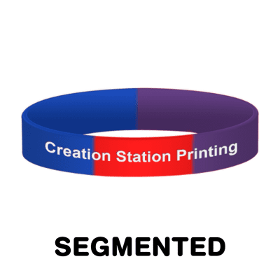 Debossed Color Filled Segmented Wristbands