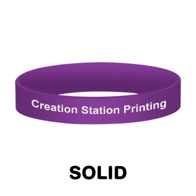 Debossed Color Filled Solid Wristbands