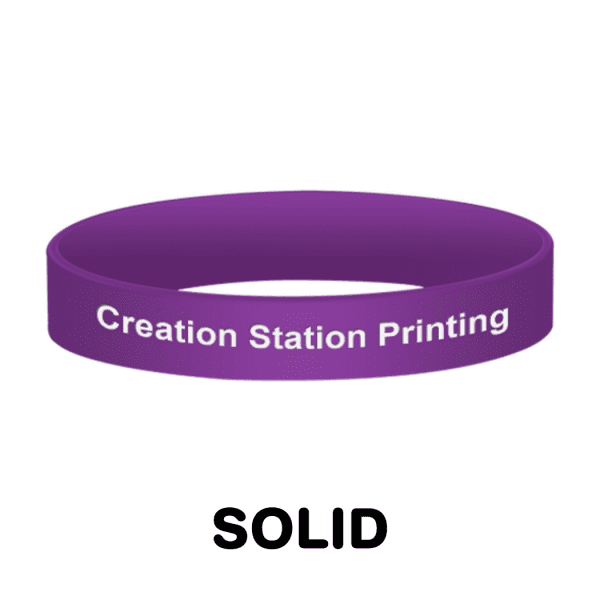 Debossed Color Filled Solid Wristbands