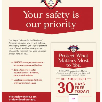 US Law Shield Acrylic Insert Custom QR