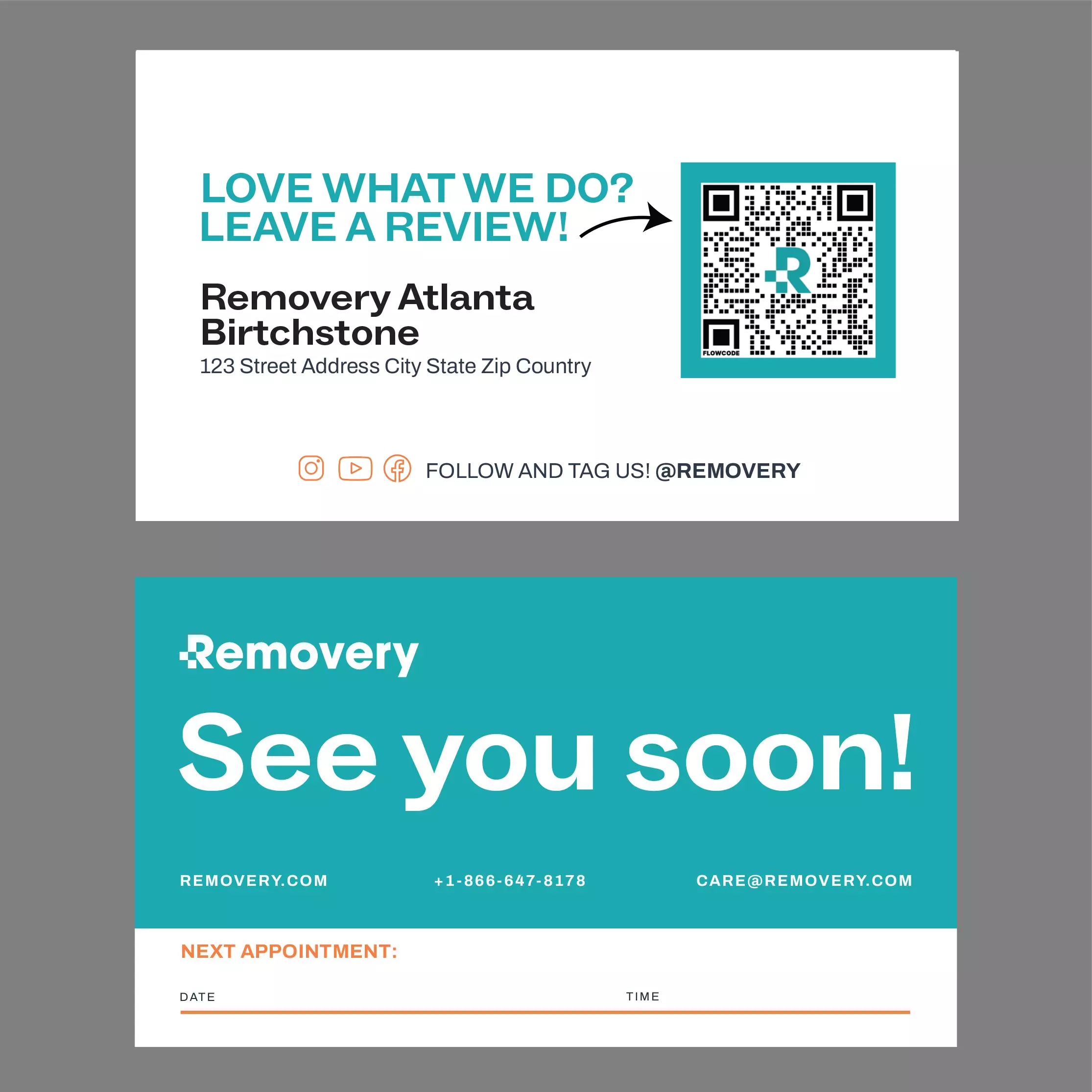 Removery Business Cards - Appointment (POD) RM